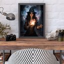 Ver imagem 2 de Quadro Decorativo Arquétipo Bruxa 33x24cm - com Vidro:madeira Branca