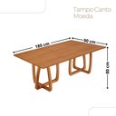 Ver imagem 3 de Mesa para Sala de Jantar Flora 180cm Tampo Canto Moeda Laminado