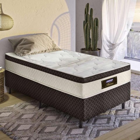 Cama Box Conjugado Solteirão com Colchão (98x65x198) Ibiza Gazin Cr35367 Areia/marrom