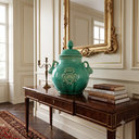 Ver imagem 2 de Potiche Decorativo com Tampa Cerâmica Chinesa Verde Jade Grande 49cm Columbus Gold