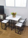 Ver imagem 3 de Mesa Jantar Prime Compacta Quadrada de Madeira Branca BF Decor