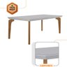 Mesa para Sala de Jantar Liz 180cm em Mdf e Vidro Canto Reto - 4