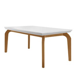 Mesa para Sala de Jantar Liz 180cm Em MDF e vidro canto reto - 1