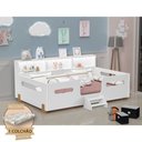 Ver imagem 2 de Cama Juvenil Mary com Escada Led e Nicho + Colchão Branco/mel