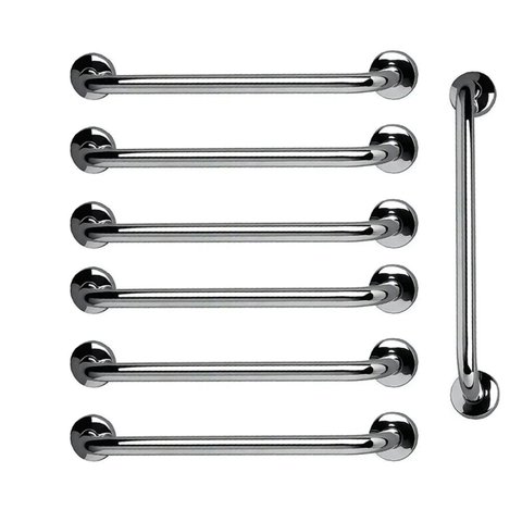 Barra de Apoio 60cm Aço Inox Kit 7 Unidades Segurança Banheiro Box Idoso Criança Cadeirante Gestante