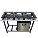 Ver imagem 2 de Fogão Alta Pressão 3 Bocas Alcazon com Forno 60 Litros Tampa Inox Acz-008+aczf-002