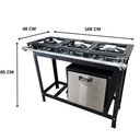 Ver imagem 5 de Fogão Alta Pressão 3 Bocas Alcazon com Forno 60 Litros Tampa Inox Acz-008+aczf-002