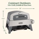 Ver imagem 2 de Cuisinart Churrasqueira 3 em 1 - Grelha, Chapa e Forno de Pizza