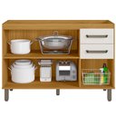 Ver imagem 2 de Balcão para Pia de Cozinha 120cm 3 Portas 2 Gavetas Criare Freijó/off Acetinado - Poliman