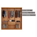 Ver imagem 3 de Guarda-Roupa Casal 100% MDF com 3 Portas de Correr e 2 Gavetas 182cm Multimóveis CR35534 Madeirado/