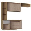Ver imagem 4 de Cozinha Suspensa com Balcão Mel 163 Cm Damasco Ripado Off White- Poquema