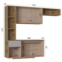 Ver imagem 5 de Cozinha Suspensa com Balcão Mel 163 Cm Damasco Ripado Off White- Poquema