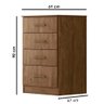 Cômoda 4 Gavetas Castanho Moval Móveis MS 913 90x61x47 - 6