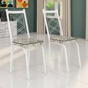 Ver imagem 2 de Kit 4 Cadeiras de Cozinha Delaware Estampado Cedro Pés de Ferro Branco - Pallazio