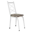 Ver imagem 4 de Kit 4 Cadeiras de Cozinha Delaware Estampado Cedro Pés de Ferro Branco - Pallazio