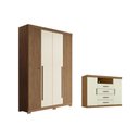 Ver imagem 1 de Quarto Completo Casal Guarda Roupa 4 Ptas Buriti + Cômoda Master Areia S. Andirá