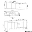 Ver imagem 4 de Armário de Cozinha Modulado de Canto Esquerdo 4 Peças Cp51 com Pia Inox Castanho/cinza - Lumil Lumil