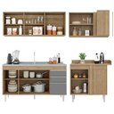 Ver imagem 6 de Armário de Cozinha Modulado de Canto Esquerdo 4 Peças Cp51 com Pia Inox Castanho/cinza - Lumil Lumil
