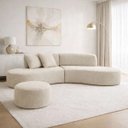 Ver imagem 3 de Sofá e Puff Orgânico Virginia 200cm Sala Suede: Bege