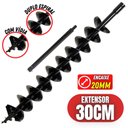 Ver imagem 2 de Broca Com Espiral Duplo E Lâmina de Vídia 80x10cm + Alongador 30cm Para Perfurador Yamasaki