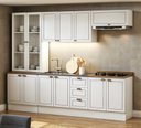 Ver imagem 1 de Cozinha Americana Modulada com Rodapé 8 Peças 280cm sem Tampo Friz Genialflex