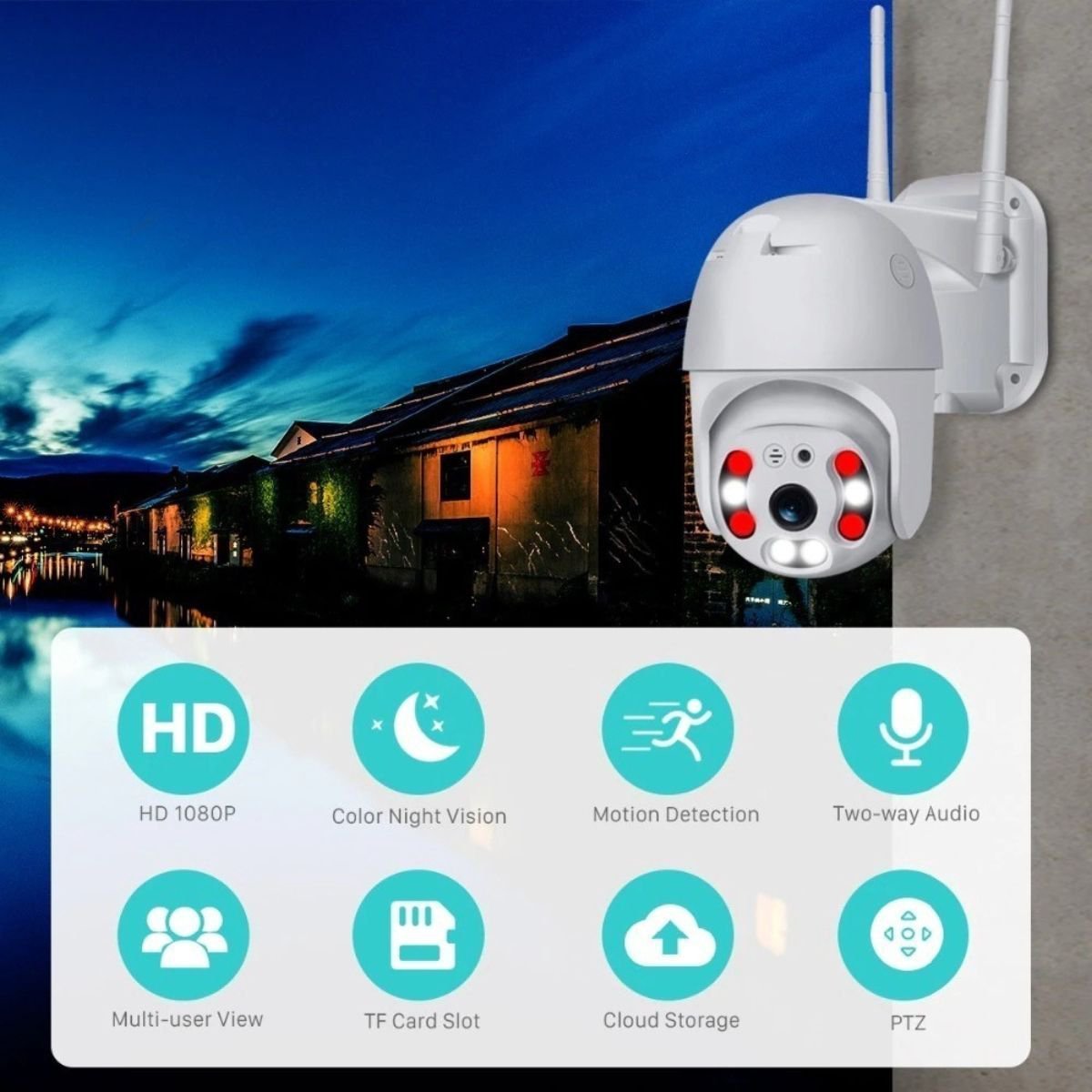 Câmera de Monitoramento Wifi Smart Sem Fio C/ Sensor Movimento e Visão Noturna 1080MP - 4
