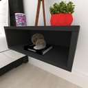 Ver imagem 1 de Aparador Mesa de Cabeceira Preto Moderno Simples Bancada Suspensa