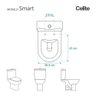 Assento Sanitario Poliester Antibacteriano Smart Branco para Vaso Celite - 5