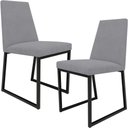 Ver imagem 1 de Kit 02 Cadeiras para Sala de Jantar Base Aço Industrial Preto Dafne L02 Suede Cinza - lyam decor