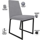 Ver imagem 4 de Kit 02 Cadeiras para Sala de Jantar Base Aço Industrial Preto Dafne L02 Suede Cinza - lyam decor