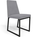 Ver imagem 2 de Kit 02 Cadeiras para Sala de Jantar Base Aço Industrial Preto Dafne L02 Suede Cinza - lyam decor