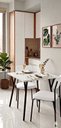 Ver imagem 1 de Conjunto Sala de Jantar Ma 1036B 90x90x75cm Tampo Branco + 2 Cadeiras Estofadas Corino Branco