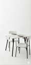 Ver imagem 2 de Conjunto Sala de Jantar Ma 1036B 90x90x75cm Tampo Branco + 2 Cadeiras Estofadas Corino Branco
