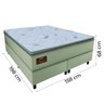 Cama Box Casal Queen Colchão Molas Ensacadas Pillow Top Diamante 158x198x68cm Branco / Bege Gazin - 3