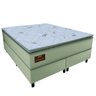 Cama Box Casal Queen Colchão Molas Ensacadas Pillow Top Diamante 158x198x68cm Branco / Bege Gazin - 1