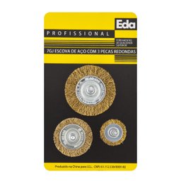 Escova de Aço com 3 Peças Redondas (7gj) Eda - 1