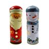 Kit Lata Natalina De Metal 25x8cm Papai Noel Pote 2pc - 1