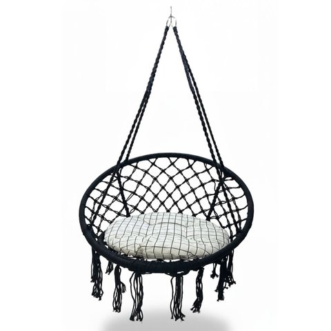 Rede Cadeira Balanço Almofada Algodao Suspensa Casa Quintal Varanda Jardim Decoraçao Teto Sacada Are