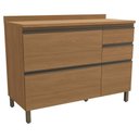 Ver imagem 1 de Armário de Cozinha Balcão 1 Porta e 4 Gavetas 120cm com Tampo e Pés G746 Maxxi Canela Kappesberg