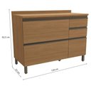 Ver imagem 2 de Armário de Cozinha Balcão 1 Porta e 4 Gavetas 120cm com Tampo e Pés G746 Maxxi Canela Kappesberg