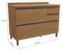 Ver imagem 2 de Armário de Cozinha Balcão 1 Porta e 4 Gavetas 120cm com Tampo e Pés G746 Maxxi Canela Kappesberg