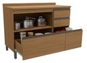 Ver imagem 5 de Armário de Cozinha Balcão 1 Porta e 4 Gavetas 120cm com Tampo e Pés G746 Maxxi Canela Kappesberg