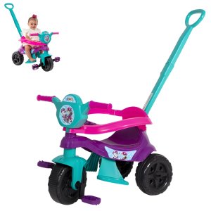 Carrinho de Passeio com Pedal Infantil Kemotoca Baby - Diversão e Segurança Cor:dog Roxo