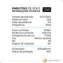 Ver imagem 2 de Balizador de Embutir Solo Piso Led 2700k 12w Externo Ip67