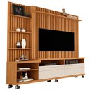 Ver imagem 2 de Estante Home para Tv até 60 Polegadas Nobre 180cm Nature com Offwhite - Rede Móveis