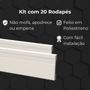 Ver imagem 4 de Kit 20 Barras Rodapé de Poliestireno 7cm Barra 2m