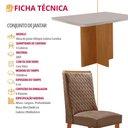 Ver imagem 6 de Mesa de Jantar Olimpia 4 Lugares Retangular MDF com Vidro 120cm Creme Moderna