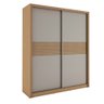 Armário Roupeiro Cotia 190 Cm 2 Portas Correr Natural com Off White - 1