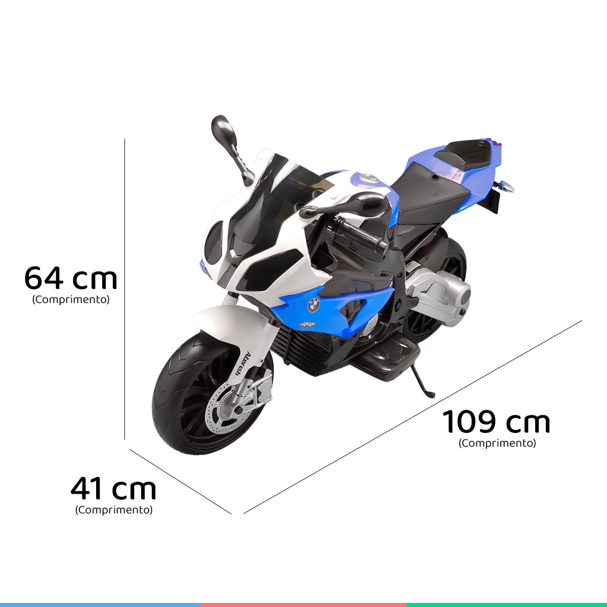 Moto Elétrica Infantil 12v BMW S1000RR Azul - Importway (BW179)