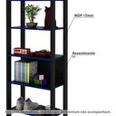 Ver imagem 2 de Estante Gamer com 5 Prateleiras - Preto/Azul